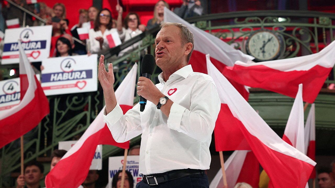 Donald Tusk, the leader of the largest opposition grouping Civic Coalition.